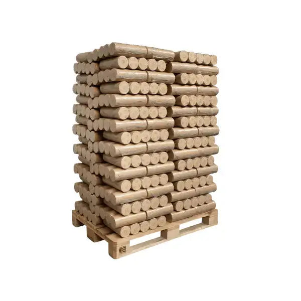 Heizfuxx Nestro XL Blau Holzbriketts Hartholz – 960 kg Palette (96×10 kg), Heizwert ≥4,8 kWh/kg, Rundbriketts Heizfuxx