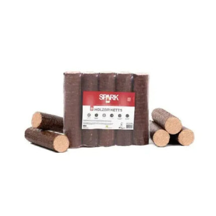 Spark Hartholzbriketts Buche Rund – 960 kg Palette (96×10 kg), Heizwert ≥4,8 kWh/kg, Buche, Premium Kaminbriketts Spark