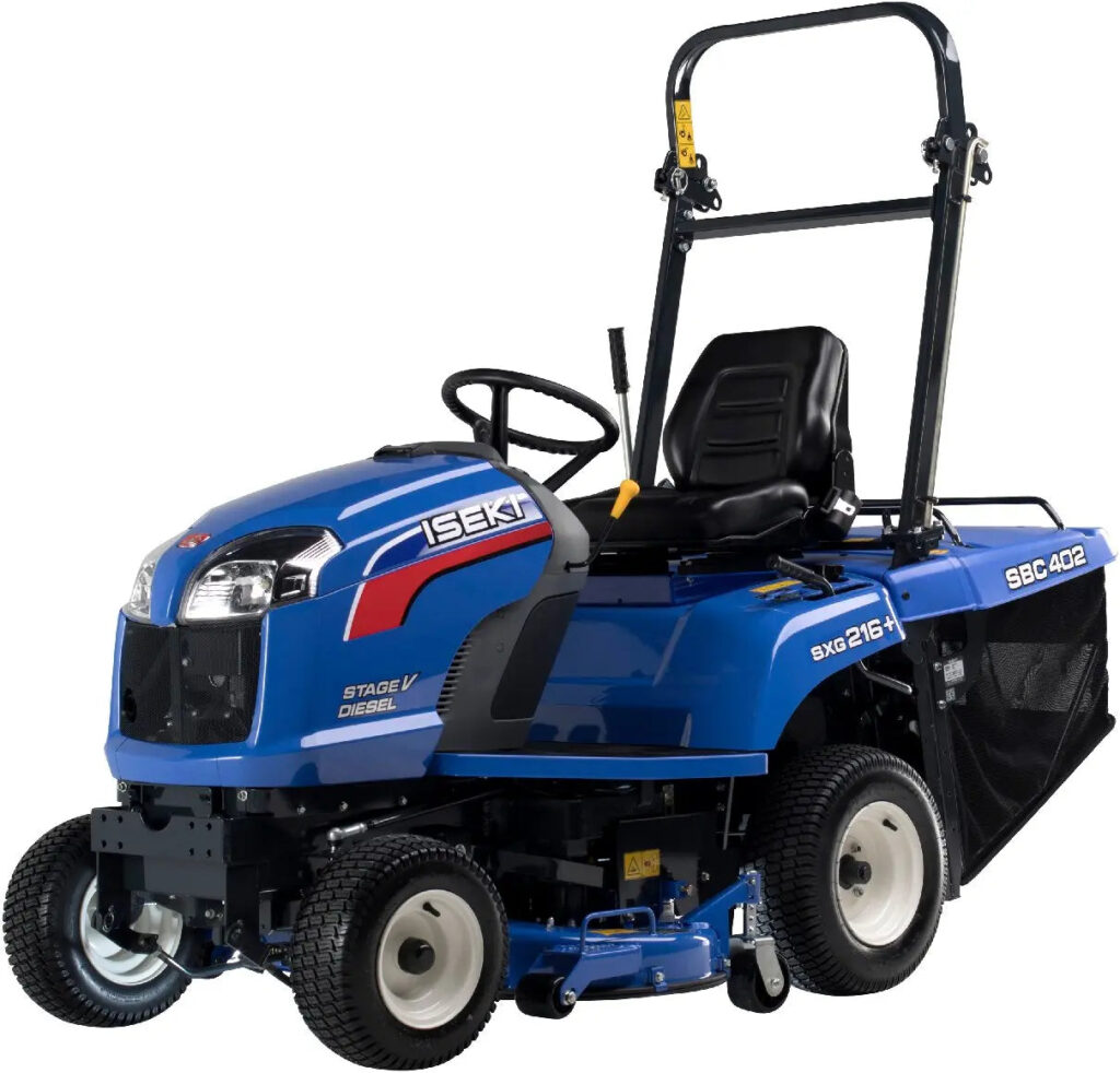 ISEKI SXG 216+ Diesel Rasentraktor – 15 PS, 102 cm Schnittbreite, 380 L Fangkorb, mechanische Entleerung, Hydrostat Iseki
