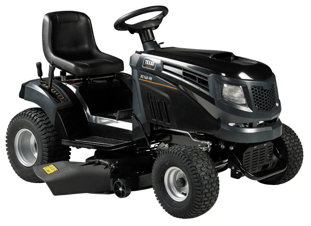 Texas XC140-98 Rasentraktor, 98 cm Schnittbreite, 12 PS Benzinmotor, Schaltgetriebe, Mulchkit inklusive Texas